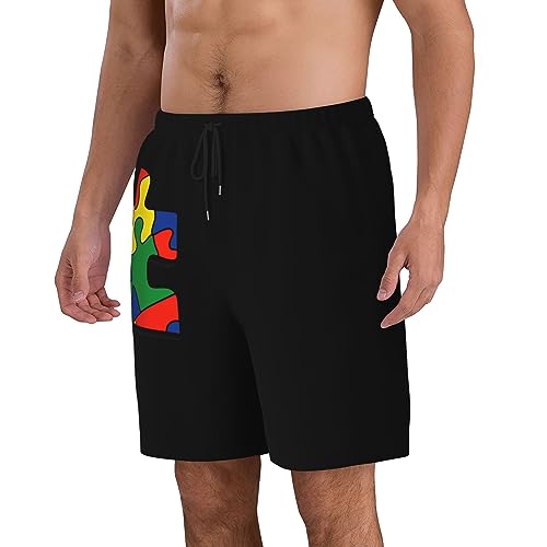 Autism Awareness Puzzle Mens Swim Trunks Quick Dry Swim Shorts Swimwear Bathing Suits with Pockets3
