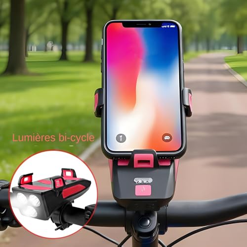 Faro de motocross luminoso para evitar accidentes con soporte y timbre 7