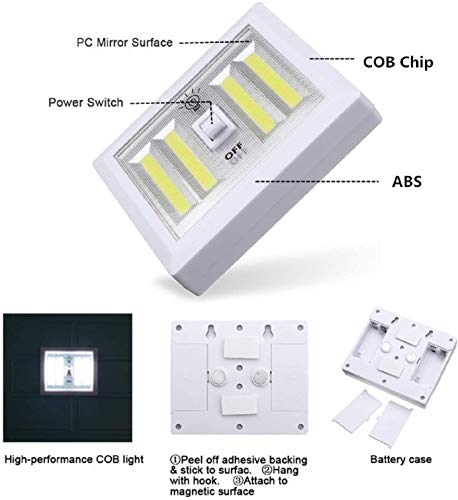 Alltrolite Cob Dual Led Closet Light Switch, Battery Operated, Tap Light, Touch, Wireless Night Light, Utility, Wall Wireless Mount Under Cabinet, Shelf, Shed, Kitchen, Garage, Attic, Rv, Diy #TOP4