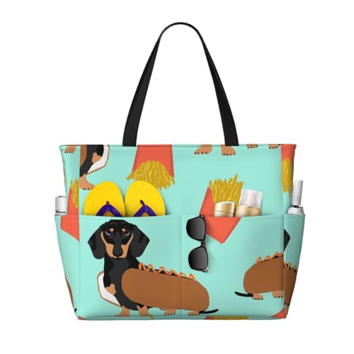 Sac de saucisse Teckel grand format pour femme avec poignées robustes et confort