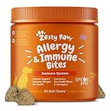 Zesty Paws Dog Allergy Relief Chews, Dog Probiotics for Itchy Skin and Ears, Lamb, 90ct