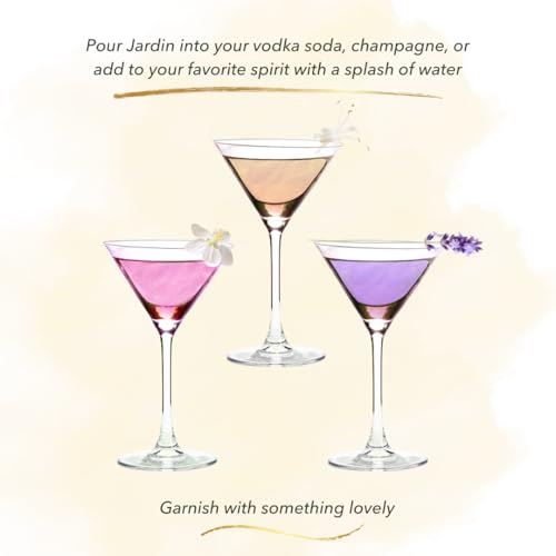 JARDIN PREMIUM 3 Pack Sugar Free Cocktail Mixers - Aromatic Spirit Enhancer for Cocktails and Mocktails - Rose, Honeysuckle, & Lavender Syrup for Coffee, Mimosas, Lemonade, & Spritzers (25.4 Fl Oz)