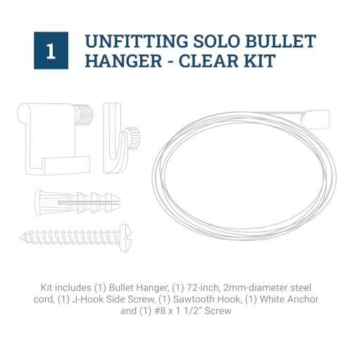 Image of PHS Art Hanging System for Gallery Wall - Adjustable Picture Hangers with Steel Art Cable - Ceiling Hanger Supports 25 lbs - Picture Hanging Systems No Track (Pack of 4)