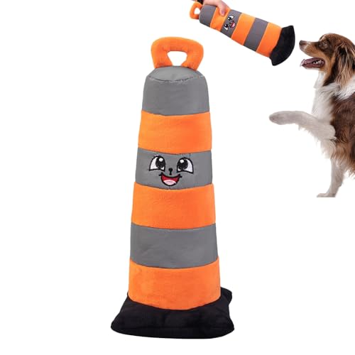 Genérico Dog Plush Toy, Puppy Interactive Traffic Cone Shape Toy, Reaction Speed Agility Exerciser & Teething Interaction Companion, 5.12x15.75 Inches, for Shelter & Home