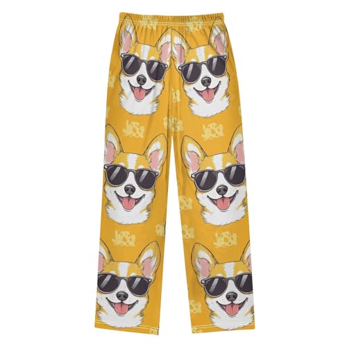 Corgi Sunglass Boys Pants Boys Athletic Pants Long Pant for Boywith Pockets Wide-Leg Size 6-14Y2