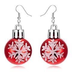 Red bulb snowflake Earrings