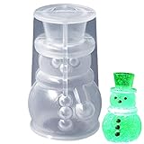 クリスマスレジンモールド,雪だるま スカーフ付き クリスマスツリー レジンモールド シリコン - お手入れ簡単 シリコンキャンドル型 キャンドル作り 石鹸 クリスマスキャンドル用 Edorro