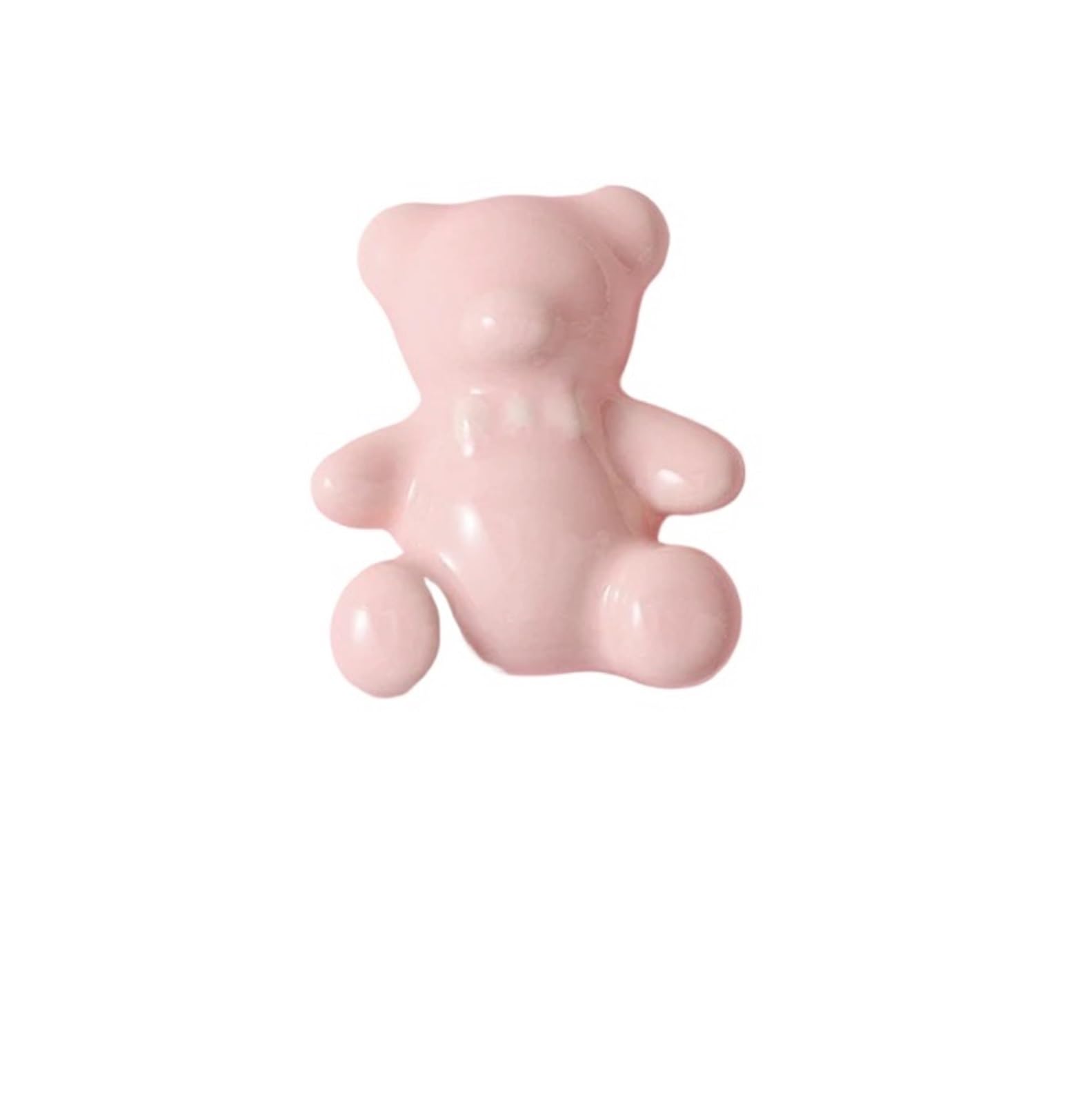 Kifsdlf Pink Ceramic Cartoon Knob Bear Shaped Knobs Drawer Handles Cute Cabinet Pulls For Cupboard Wardrobes Furniture(Pink)