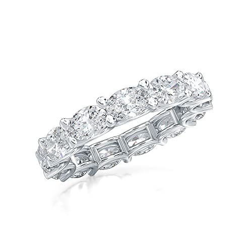 14K Gold Plated Cubic Zirconia Diamond Stackable Eternity Bands for Women - Size 7