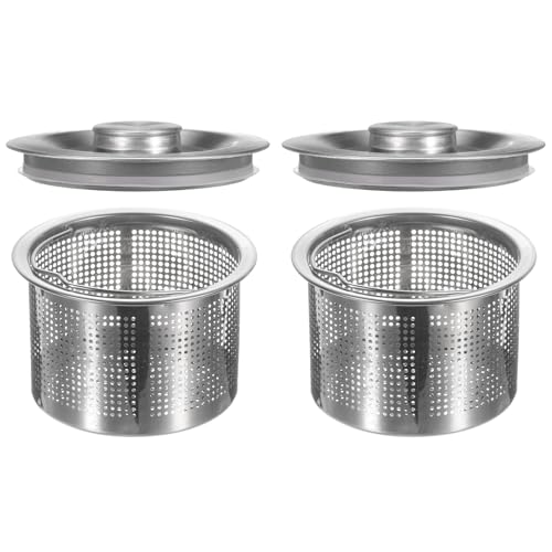 Filtro para desagüe de cocina con tapa acero inox 2 pcs
