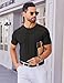 COOFANDY Mens Shirts Summer Short Sleeve Crew Neck Dress T Shirts Casual Tshirt Vacation Beach Tee Black