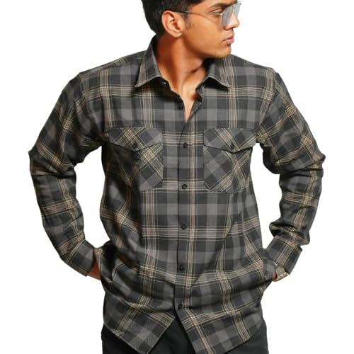 Image of RuggedNap Checked Cotton Shirt for Men | Premium Casual Plaid Shirt, Soft Breathable Everyday Wear