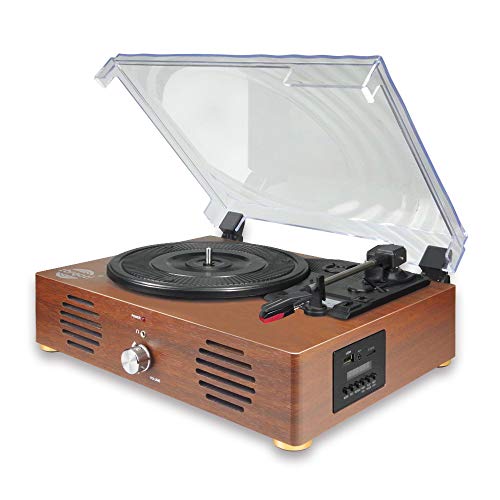 1byone belt driven bluetooth turntable