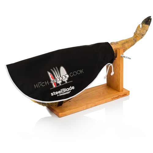 Steelblade Kukuxumusu Schinkenabdeckung, Schwarz, 50% Baumwolle, Bezug für Schinken 55 cm, ideal für Schinken und Paletten, Modell Hitch Cook