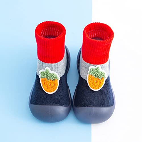 EnJoCho Children Casual Shoes Infant Boys Girls Fruit Pattern Socks Shoes Toddler Fleece WarmThe Floor Socks Non Slip2