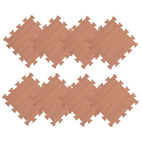 POPETPOP Interlocking Foam Interlocking Floor Mats Wood Grain Puzzle Tiles for Living Room Bedroom Exercise