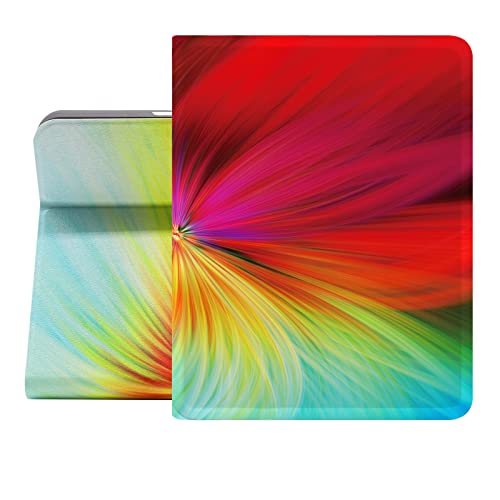 Berkin Arts for iPad Air 4th/5th Generation Case (10.9 Inch) Case 2020/2021 Folio Case Premium Leather Cover Color Field Rainbow Scheme Iridescent Playful