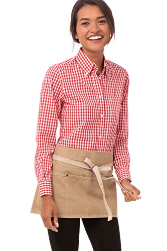 Tablier de cuisine en denim beige Chef Works ALWCD026 pour service bistrot