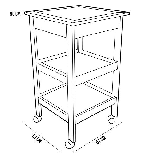 Carrinho de Churrasco Mesa Gourmet Bistrô Churrasqueira W02 Madeira Maciça Imbuia - Lyam Decor