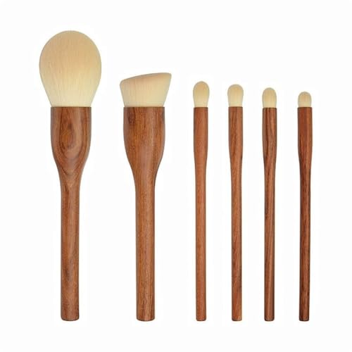 6pcs Sandalwood Makeup Brush Set Loose Powder Brush Eyeshadow Brush ...