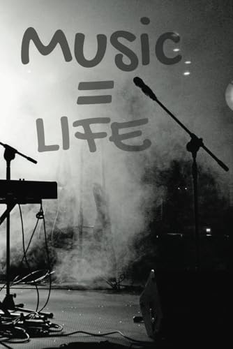 Music Notebook: Wide Rule Notebook, Music Journal for Lyrics, Ideas, Set Lists. Cool design. Travel size 6 x 9 in, 100 pages, Paperback for kids, teens and adults.: Music = Life