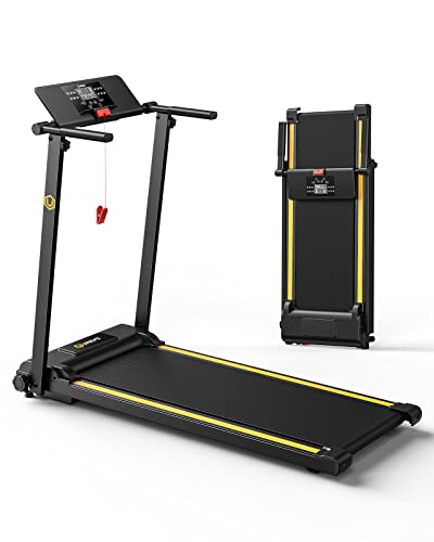 UREVO Laufband für zuhause, 2.25PS Laufband klappbar mit 12 HIIT Modes, kompakte Mini Treadmill...