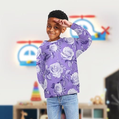 JUNZAN Safari Rose Purple Little Boys Hooded Sweatshirt Crewneck Tops Clothing Shirts Athletic 4T4