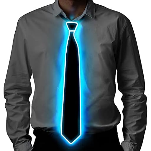 Ainiv LED Corbata para Hombre, Light Up Luminous Neckties con Cable de Alimentación, 3 Modos de Parpadeo, Ajustable, con Cremallera, para Fiestas, Bares, Halloween, Escuela (Azul Hielo) | Ya disponible en tu tienda friki favorita! En mundofriki.es! Ainiv LED Corbata para Hombre, Light Up Luminous Neckties con Cable de Alimentación, 3 Modos de Parpadeo, Ajustable, con Cremallera, para Fiestas, Bares, Halloween, Escuela (Azul Hielo) | Ya disponible en tu tienda friki favorita! En mundofriki.es!