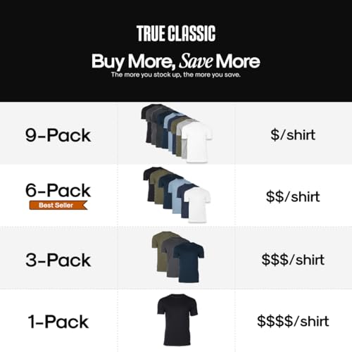Image of True Classic Men's Cotton Blend Round Neck T-Shirt, Half Sleeve, Black