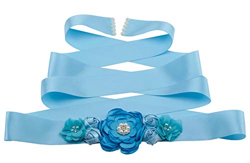 Ulalaza Bridal Crystal Sashes Wedding Belt Sash with Rhinestones Women Prom Evening Dress Decorative Waistband