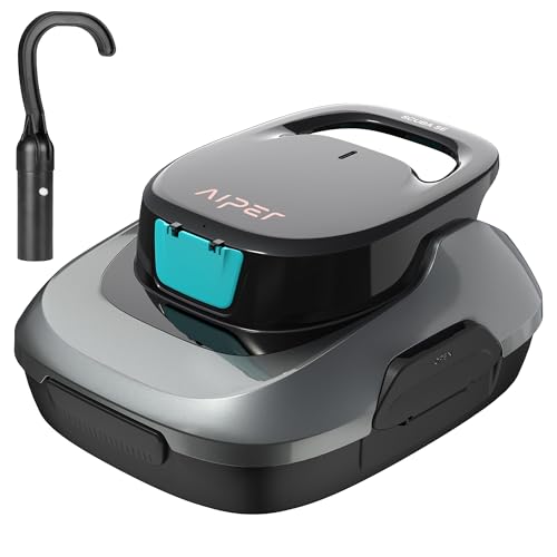 Image of (2026 Upgrade) Aiper Cordless Robotic Pool Cleaner, Dual-Cleaning Modes with 1820GPH Suction, 100-Min Runtime, Pool Vacuum for Above Ground Pools up to 860 Sq.ft, Charcoal & Cyan
