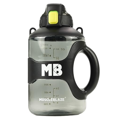 Image of MuscleBlaze Gym Gallon Water Bottle (Black, 2.2L) | Leakproof & BPA-Free | Athlete-Safe Build