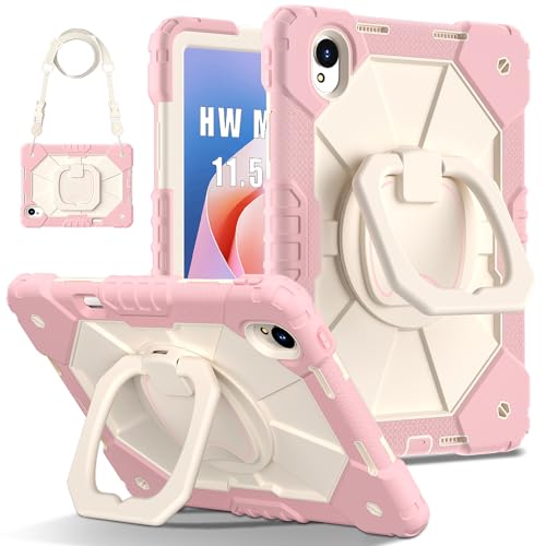 Coque antichoc Huawei MatePad 11.5S protection anti-chute haut de gamme or rose avec béquille