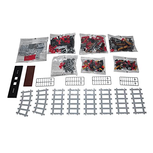 MARLO Technik City Zug Baustein Modell, City Personenzug mit 8 Schienen, Schienenzug mit Kompatibel mit Lego - 410 Teile – Bild 7