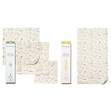 Abeego The Original Beeswax Food Storage Wrap - Set of Four Natural Square Sheets (S,M,L,XL)