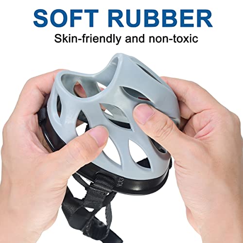 Dog Muzzle, Soft Basket Muzzle To Prevent Biting And Chewing, Rubber Cage Muzzle For Small, Medium And Large Dogs, Suitable For German Shepherd, Labrador For Grooming, Nail Trimming (Grey, 4) #TOP4