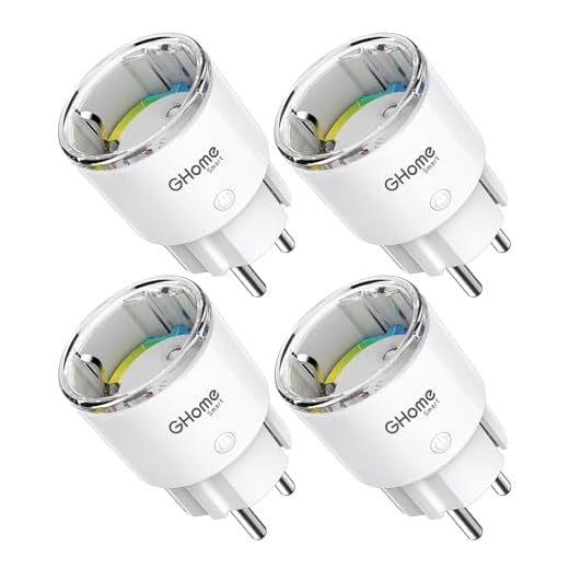 GHome Smart Steckdose mit Strommessung, Mini Wlan Steckdose kompatibel mit Alexa/Google Home, App Fernbedienung, Sprachsteuerung,Zeitplan, 10A,Nur 2,4GHz, 4PCS[2024]Unterstützt kein Tasmota-Flashen