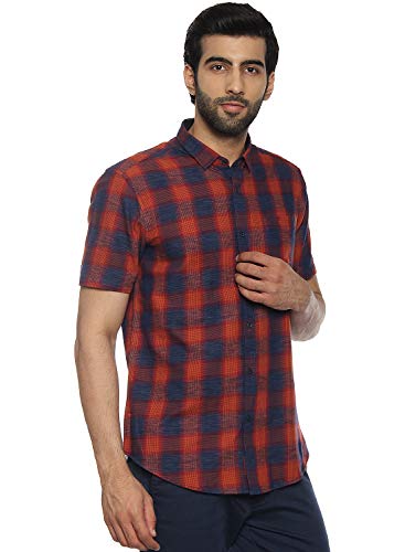 Image of blackberrys Men's Slim Fit Shirt (USCH673 Burnt Brick