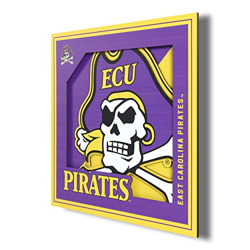 YouTheFan NCAA East Carolina Pirates 3D Logo Series Wall Art - 12x12
