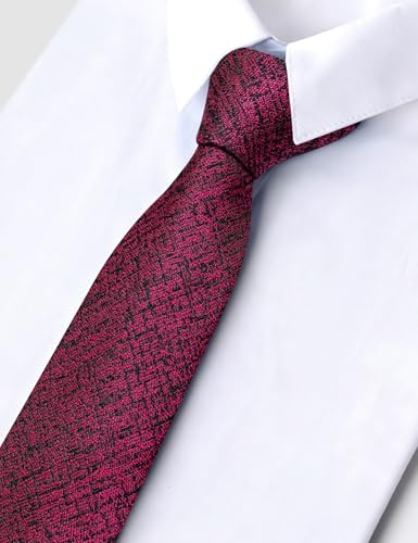 Image of Barry.Wang Skinny Ties for Men Cashmere Wool Blend Necktie with Tie Clip