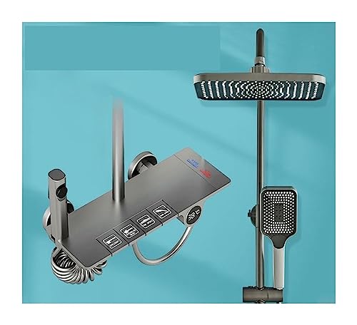 Panneau de douche, plates-clés de piano ensemble de douche gris mat