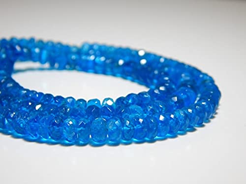 Apatite perles bleues facettées de qualité gemme pour joaillerie artisanale