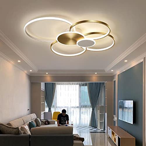 Plafonnier LED moderne anneau dimmable avec télécommande pour cuisine - 5