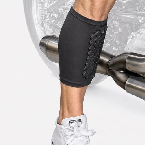 Image of BurnJacket ProMAX Motorcycle Exhaust Pipe Burn Protective Sleeve Leg Guard with Triple Layer Protection, Fits 13.5-18 Inch Calf - Heat Shield for Legs - Calf Guard - Premium Motorcycle Accessories