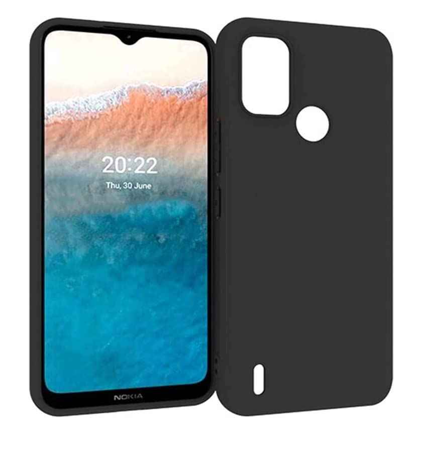 ZubitechNokia C21 Plus Case Cover Soft Silicone TPU Flexible Rubber Slim Fit Matte Black Cover Anti fingerprint Case Precise cutouts compatible for Nokia C21 Plus