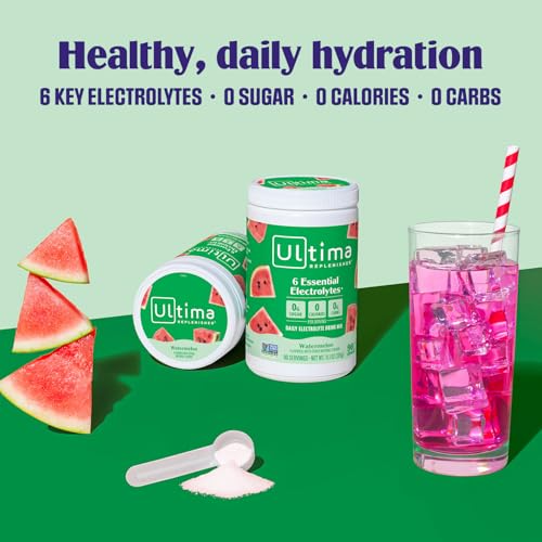 Ultima Replenisher Daily Electrolyte Powder Drink Mix – Sugar Free – Watermelon, 90 Servings – Hydration Powder with 6 Key Electrolytes and Trace Minerals – Keto Friendly, Vegan, Non-GMO - Thumbnail 3