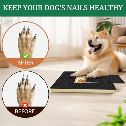 Dog Paw Nail Scratch Pad - Pet Nail File Board Trimming Scratcher Trimmer Box Emery Sandpaper Filing Scratchboard Polish Pads Anxiety Free for Sensitive Dogs (Nail Filing Board) - Thumbnail 3