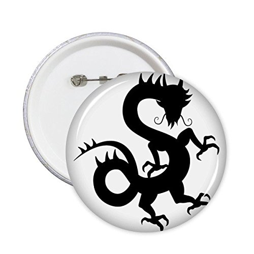 Badge bouton dragon chine broche ronde motif culture chinoise lot de 5 M