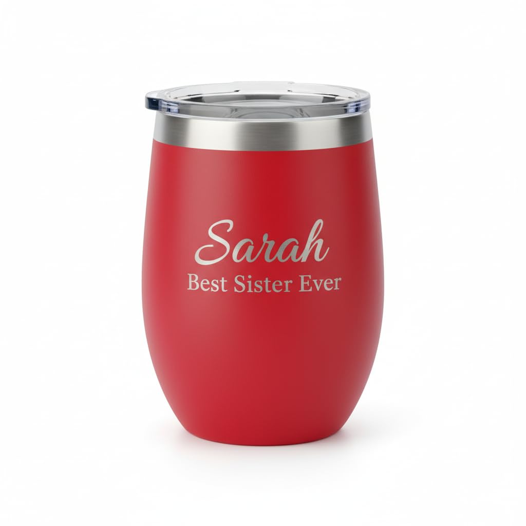 Custom Coffee Tumbler 300ml – Personalized Stainless Steel Mug with Name, Message or Artwork | Gift for Birthdays, Weddings & Corporate Giveaways UAE – by CosmiKraft (Red)