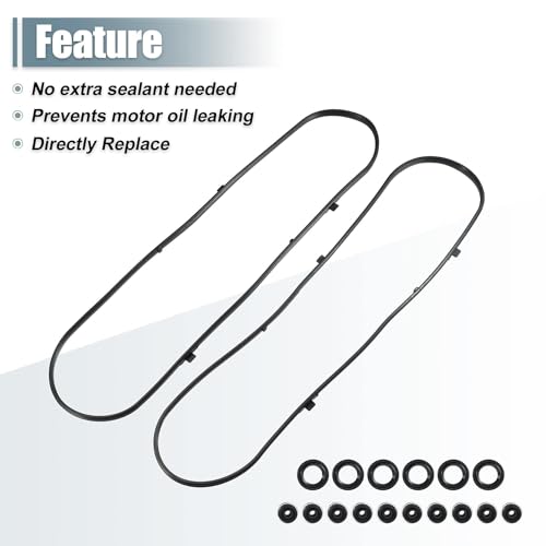 Image of VS50607R 0361708 Valve Cover Gasket Set Compatible with Acura MDX RL TL 3.5L Compatible with Honda Accord 3.0L 2003-2004 Odyssey Pilot Ridgeline 3.5L 2006-2008 Saturn Vue 3.5L 2004-2007, Kingkaitech